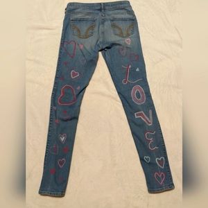 ONE OF A KIND ❤ Hand painted ❤ light wash jeans